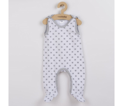 Kojenecké dupačky New Baby Classic II šedé s hvězdičkami, Šedá 80 (9-12m)