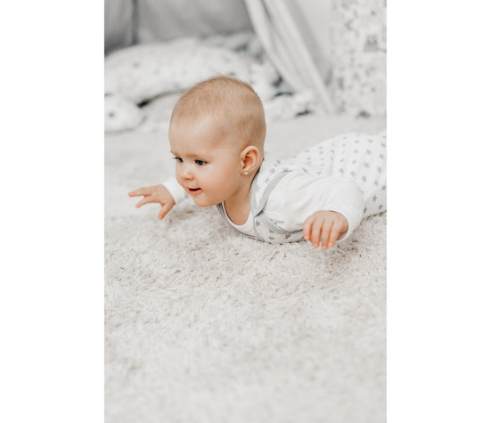 Kojenecké dupačky New Baby Classic II šedé s hvězdičkami, Šedá 80 (9-12m)