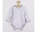 Kojenecké celorozepínací body New Baby Classic II šedé s hvězdičkami, Šedá 56 (0-3m)