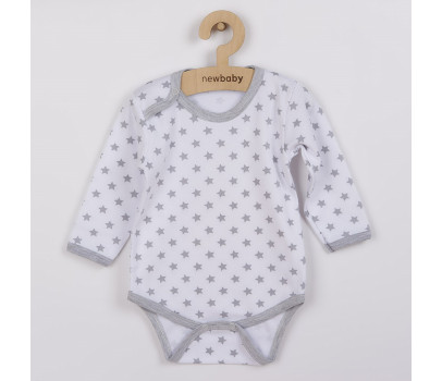 Kojenecké body New Baby Classic II šedé s hvězdičkami, Šedá 80 (9-12m)