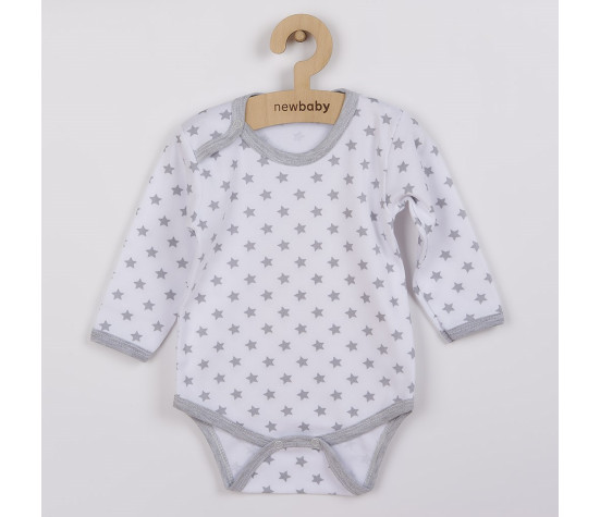 Kojenecké body New Baby Classic II šedé s hvězdičkami, Šedá 80 (9-12m)