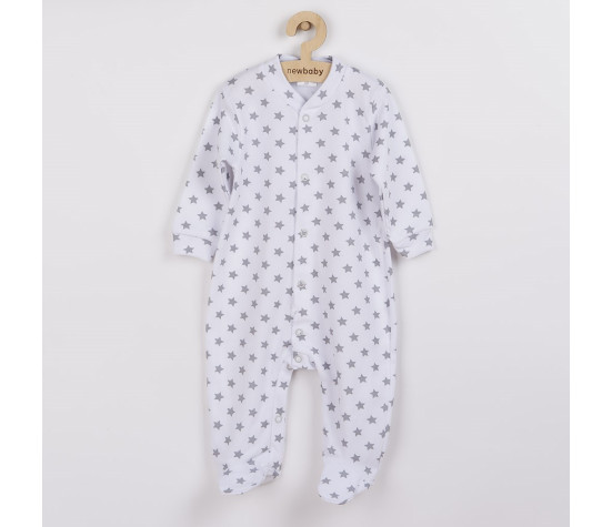 Kojenecký overal New Baby Classic II šedý s hvězdičkami, Šedá 68 (4-6m)