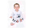 Kojenecké body s dlouhým rukávem New Baby Panda, Šedá 68 (4-6m)