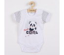 Kojenecké body s krátkým rukávem New Baby Panda, Šedá 74 (6-9m)