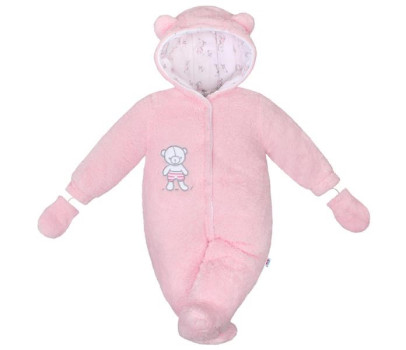 Zimní kombinézka New Baby Nice Bear růžová, Růžová 68 (4-6m)