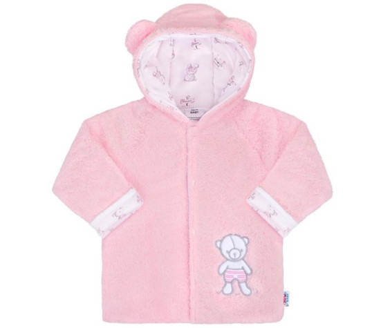Zimní kabátek New Baby Nice Bear růžový, Růžová 74 (6-9m)
