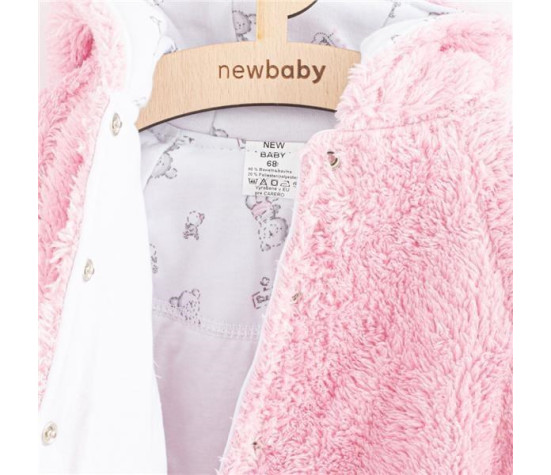 Zimní kabátek New Baby Nice Bear růžový, Růžová 80 (9-12m)