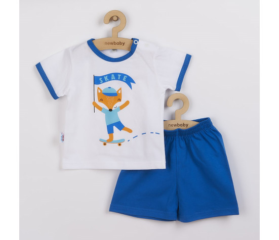 Kojenecká souprava tričko a kraťásky New Baby Liška, Modrá 62 (3-6m)