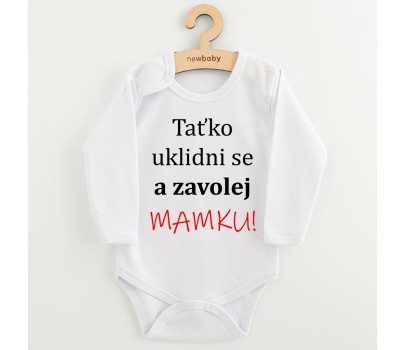 Body s potiskem New Baby a zavolej MAMKU!, Bílá 68 (4-6m)