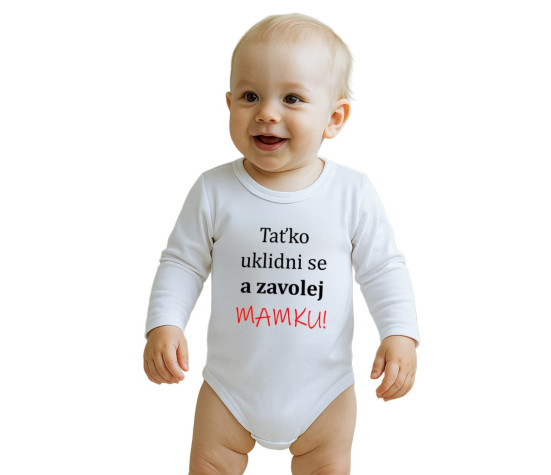 Body s potiskem New Baby a zavolej MAMKU!, Bílá 80 (9-12m)