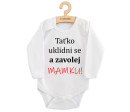 Body s potiskem New Baby a zavolej MAMKU!, Bílá 86 (12-18m)