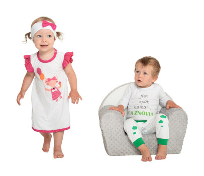 Body s potiskem New Baby jíst spát kakat... A ZNOVU!, Bílá 86 (12-18m)