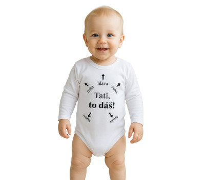 Body s potiskem New Baby Tati, to dáš!, Bílá 56 (0-3m)