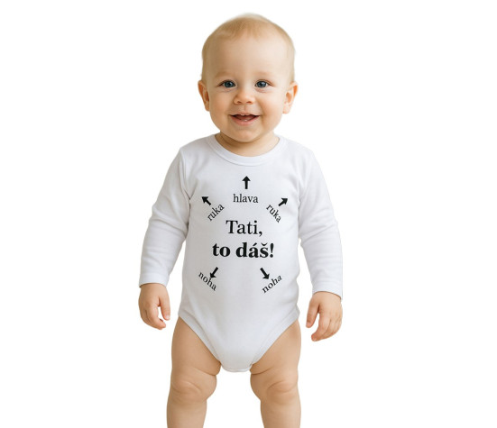 Body s potiskem New Baby Tati, to dáš!, Bílá 68 (4-6m)