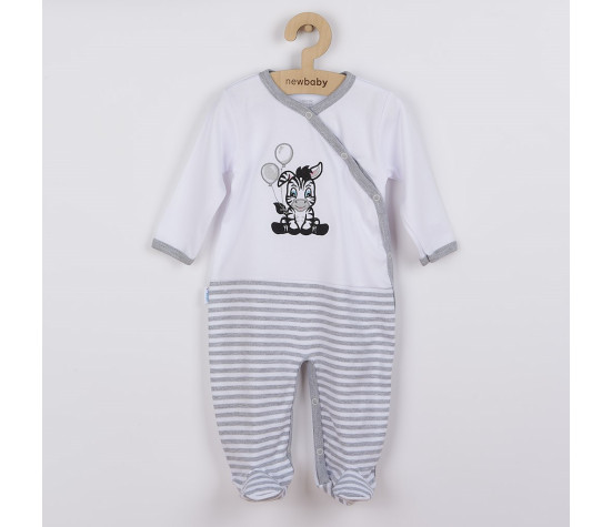 Kojenecký bavlněný overal New Baby Zebra exclusive, Bílá 80 (9-12m)