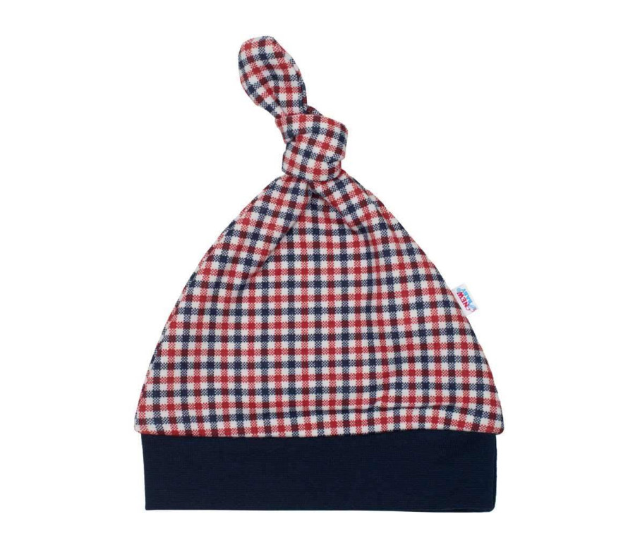 Kojenecká bavlněná čepička New Baby Checkered, Modrá 68 (4-6m) Kojenecká bavlněná čepička New Baby Checkered, Modrá 68 (4-6m)
