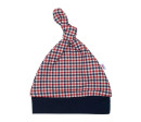 Kojenecká bavlněná čepička New Baby Checkered, Modrá 68 (4-6m)