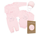 Kojenecká soupravička do porodnice New Baby Sweet Bear růžová, Růžová 50