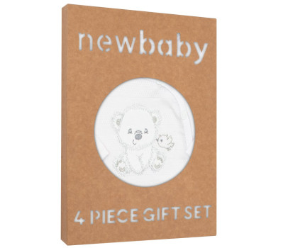 Kojenecká soupravička do porodnice New Baby Sweet Bear bílá, Bílá 56 (0-3m)