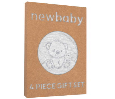 Kojenecká soupravička do porodnice New Baby Sweet Bear šedá, Šedá 62 (3-6m)
