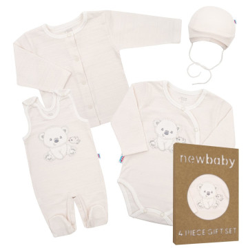 Kojenecká soupravička do porodnice New Baby Sweet Bear béžová, Béžová 62 (3-6m)
