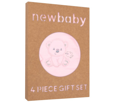 Kojenecká soupravička do porodnice New Baby Sweet Bear růžová, Růžová 62 (3-6m)