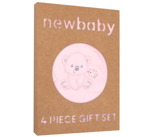 Kojenecká soupravička do porodnice New Baby Sweet Bear růžová, Růžová 62 (3-6m)