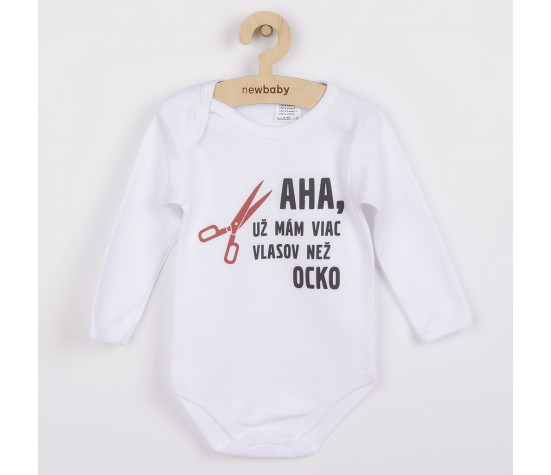 Body s potiskem New Baby Viac vlasov než ocko, Bílá 86 (12-18m)