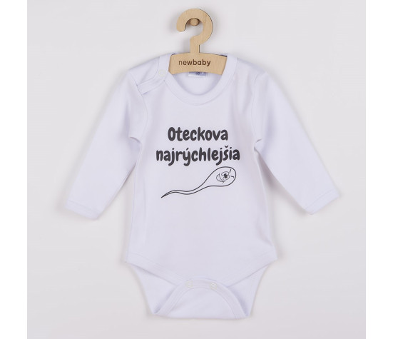 Body s potiskem New Baby Oteckova najrýchlejšia, Bílá 86 (12-18m)