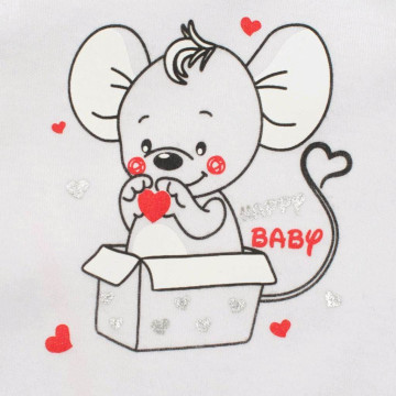 Kojenecká soupravička New Baby Mouse bílá, Bílá 80 (9-12m)