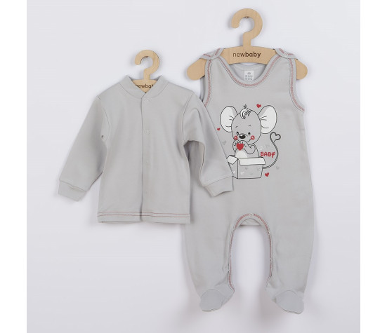 Kojenecká soupravička New Baby Mouse šedá, Šedá 80 (9-12m)