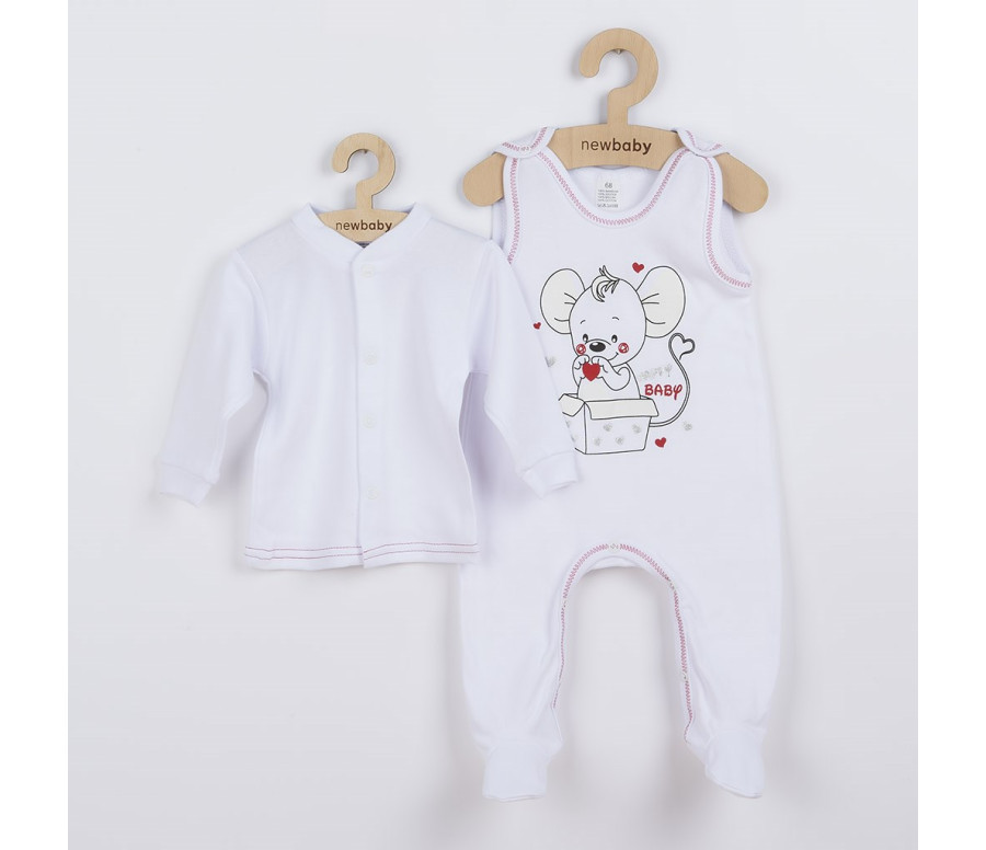 Kojenecká soupravička New Baby Mouse bílá, Bílá 86 (12-18m)