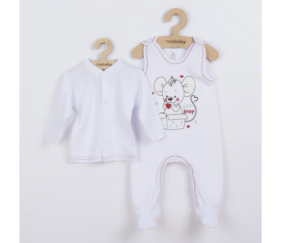 Kojenecká soupravička New Baby Mouse bílá, Bílá 86 (12-18m)
