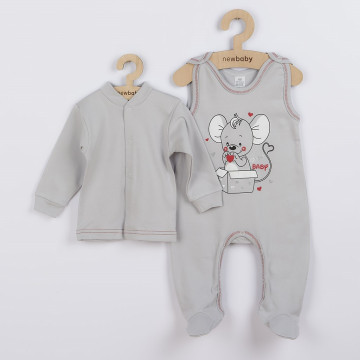Kojenecká soupravička New Baby Mouse šedá, Šedá 86 (12-18m)