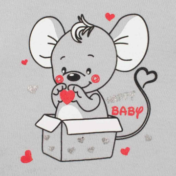 Kojenecká soupravička New Baby Mouse šedá, Šedá 86 (12-18m)