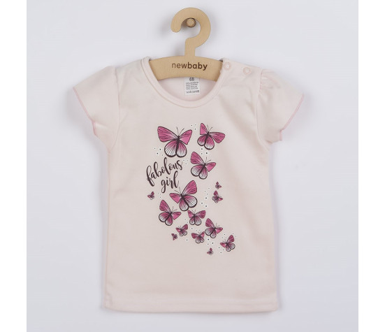Kojenecké tričko se sukýnkou New Baby Butterflies, Růžová 62 (3-6m)