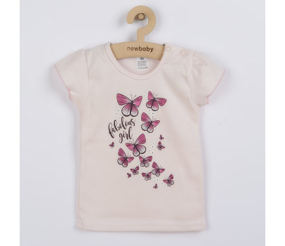 Kojenecké tričko se sukýnkou New Baby Butterflies, Růžová 68 (4-6m)
