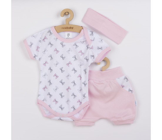 3-dílná letní bavlněná souprava New Baby Perfect Summer růžová, Růžová 92 (18-24m)