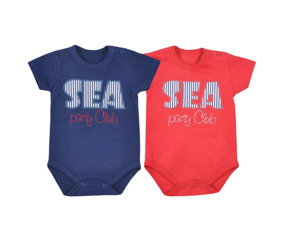 Kojenecké letní body Koala Sea Party červené, Červená 62 (3-6m)