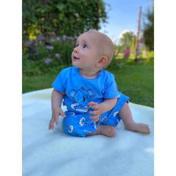 Dětské letní pyžamko New Baby Dream modré, Modrá 62 (3-6m)