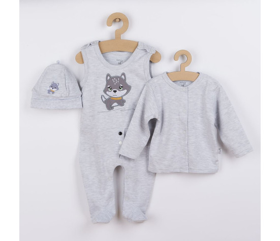 3-dílná dětská souprava Koala Doggy, Šedá 80 (9-12m)
