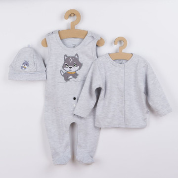 3-dílná dětská souprava Koala Doggy, Šedá 80 (9-12m)