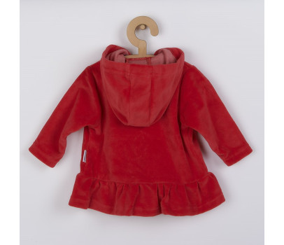 Semišková mikinka s kapucí New Baby Baby červená, Červená 80 (9-12m)