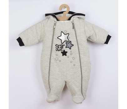 Zimní kojenecká kombinéza s kapucí Koala Star Vibes, Šedá 74 (6-9m)