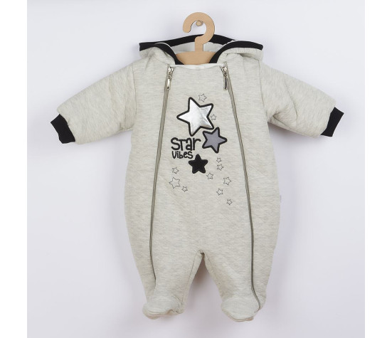 Zimní kojenecká kombinéza s kapucí Koala Star Vibes, Šedá 74 (6-9m)