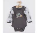 Kojenecké body s dlouhým rukávem New Baby Ježek, Šedá 62 (3-6m)