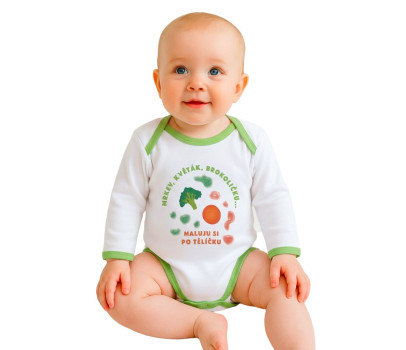 Body s potiskem New Baby ...maluju si po tělíčku, Zelená 56 (0-3m)