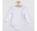 Luxusní body dlouhý rukáv New Baby - bílé, Bílá 62 (3-6m)