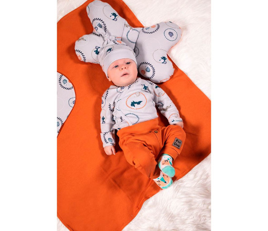 Kojenecká bavlněná čepička Nicol Fox Club, Šedá 62 (3-6m)