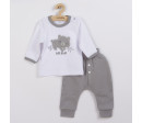 2-dílná kojenecká bavlněná soupravička New Baby Cute Bear, Šedá 80 (9-12m)